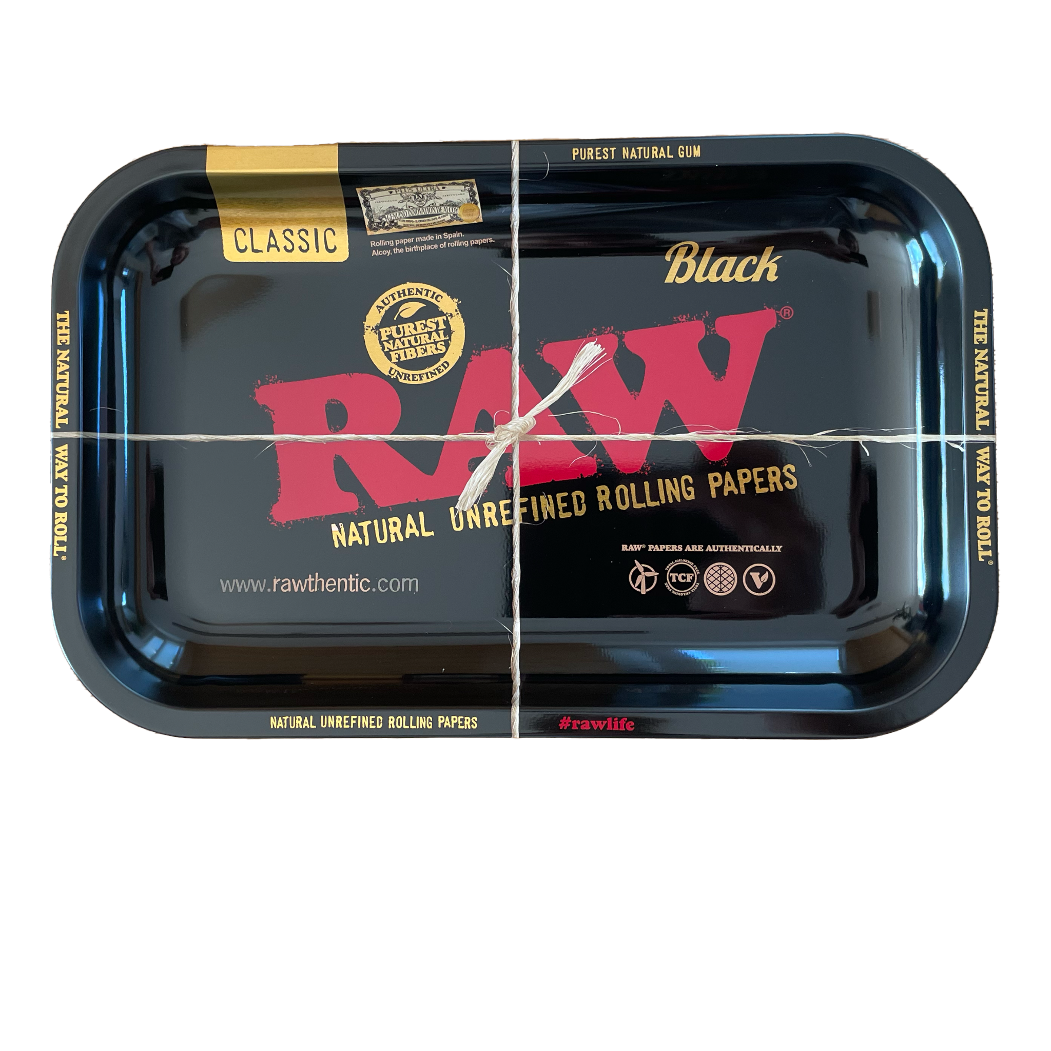 RAW Rolling Tray, Drehunterlage Metall, Klassisch Schwarz, 27,5 x 17,5 cm