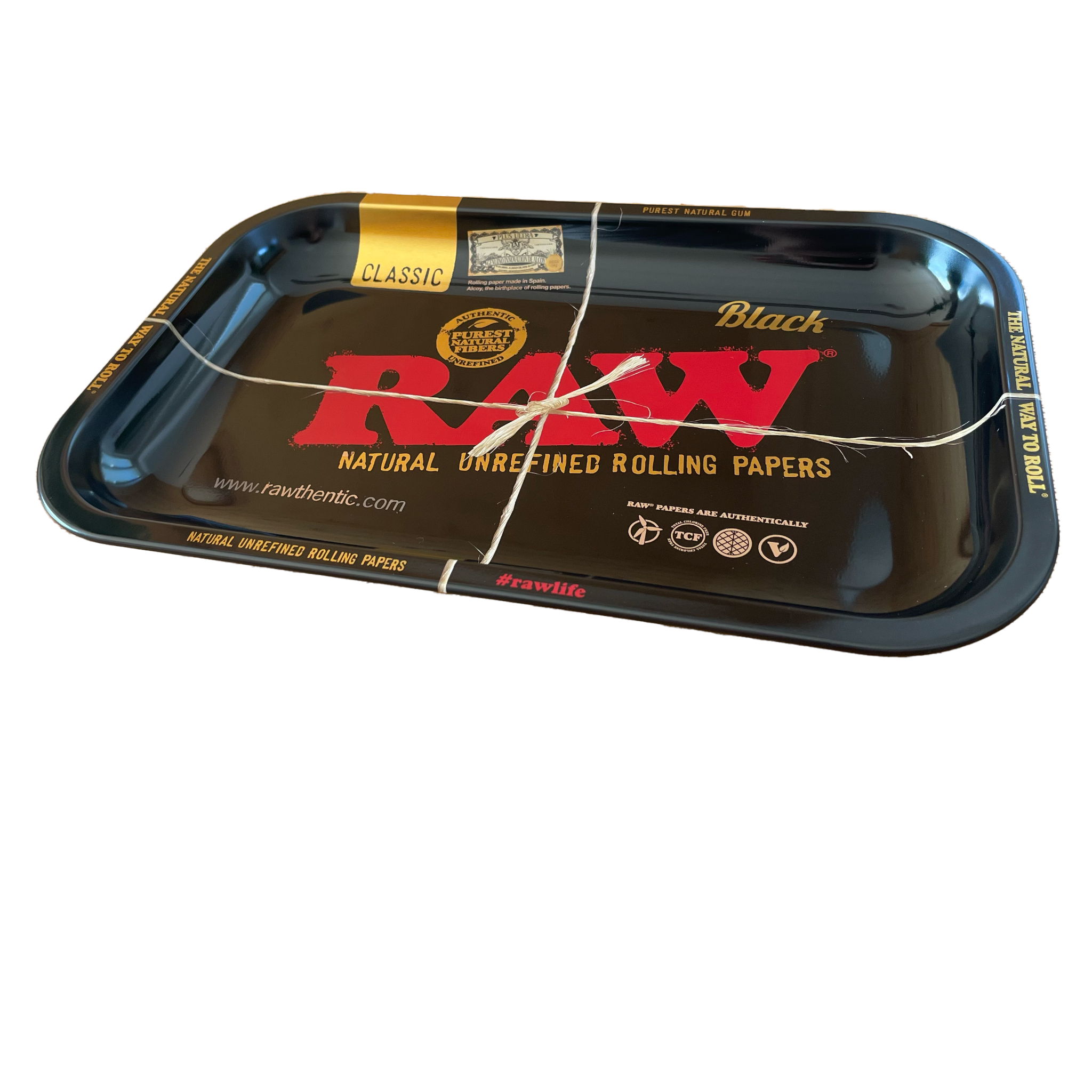 RAW Rolling Tray, Drehunterlage Metall, Klassisch Schwarz, 27,5 x 17,5 cm