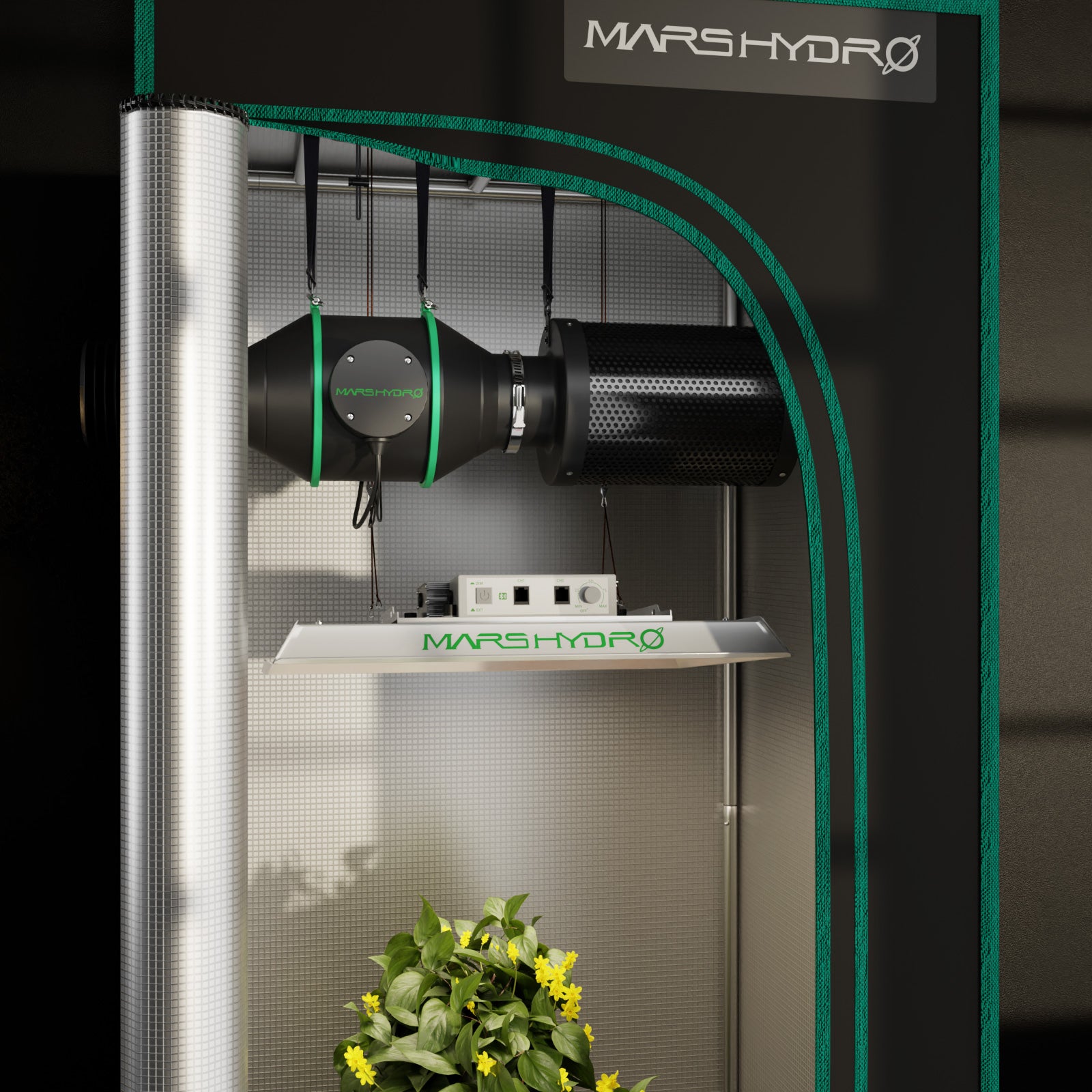 Mars Hydro | Ø100mm Inline-Kanalventilator mit Drehzahlregler