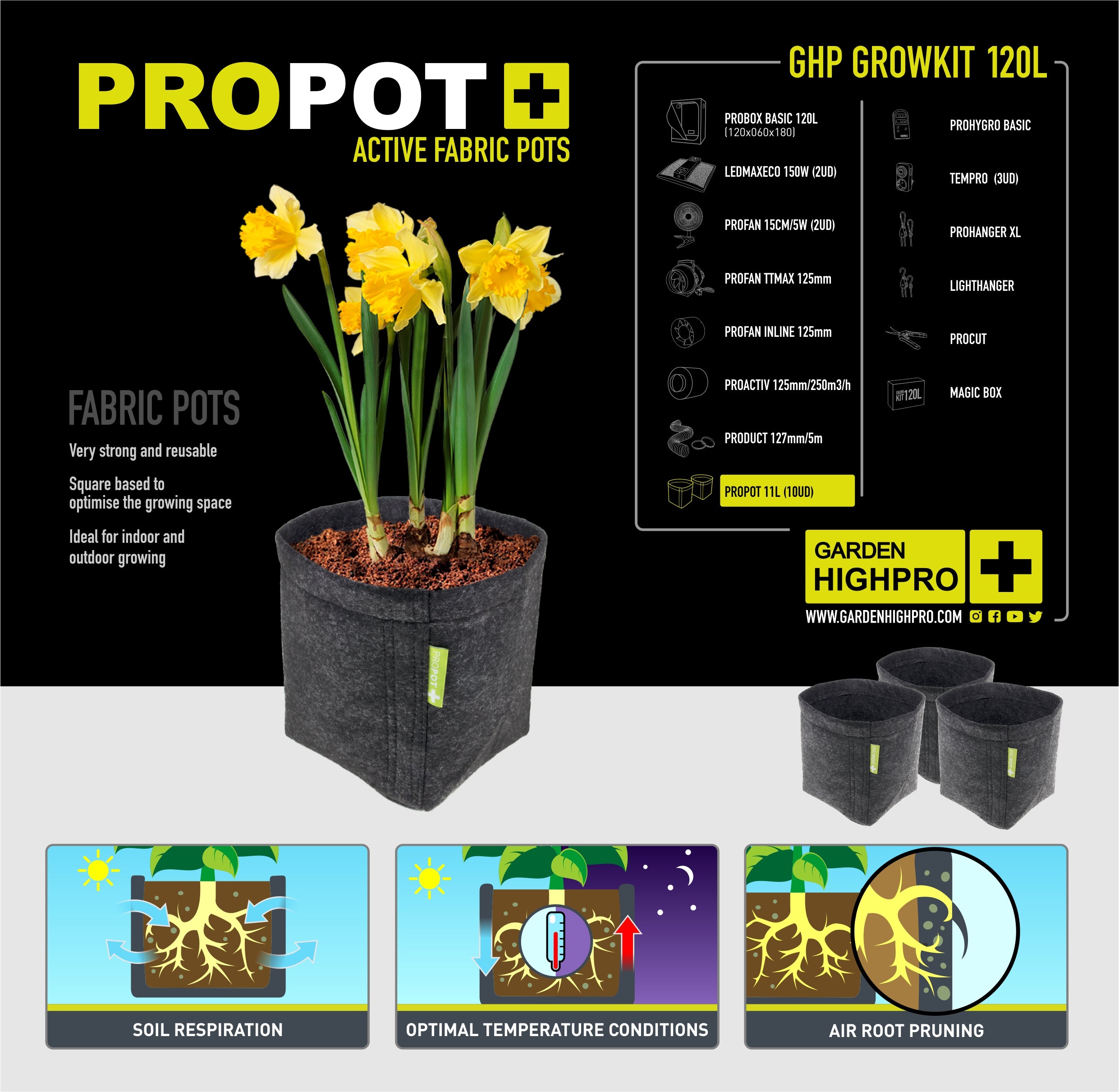 Garden Highpro | Growbox Set 120x60x180cm | 300 Watt Grow LED