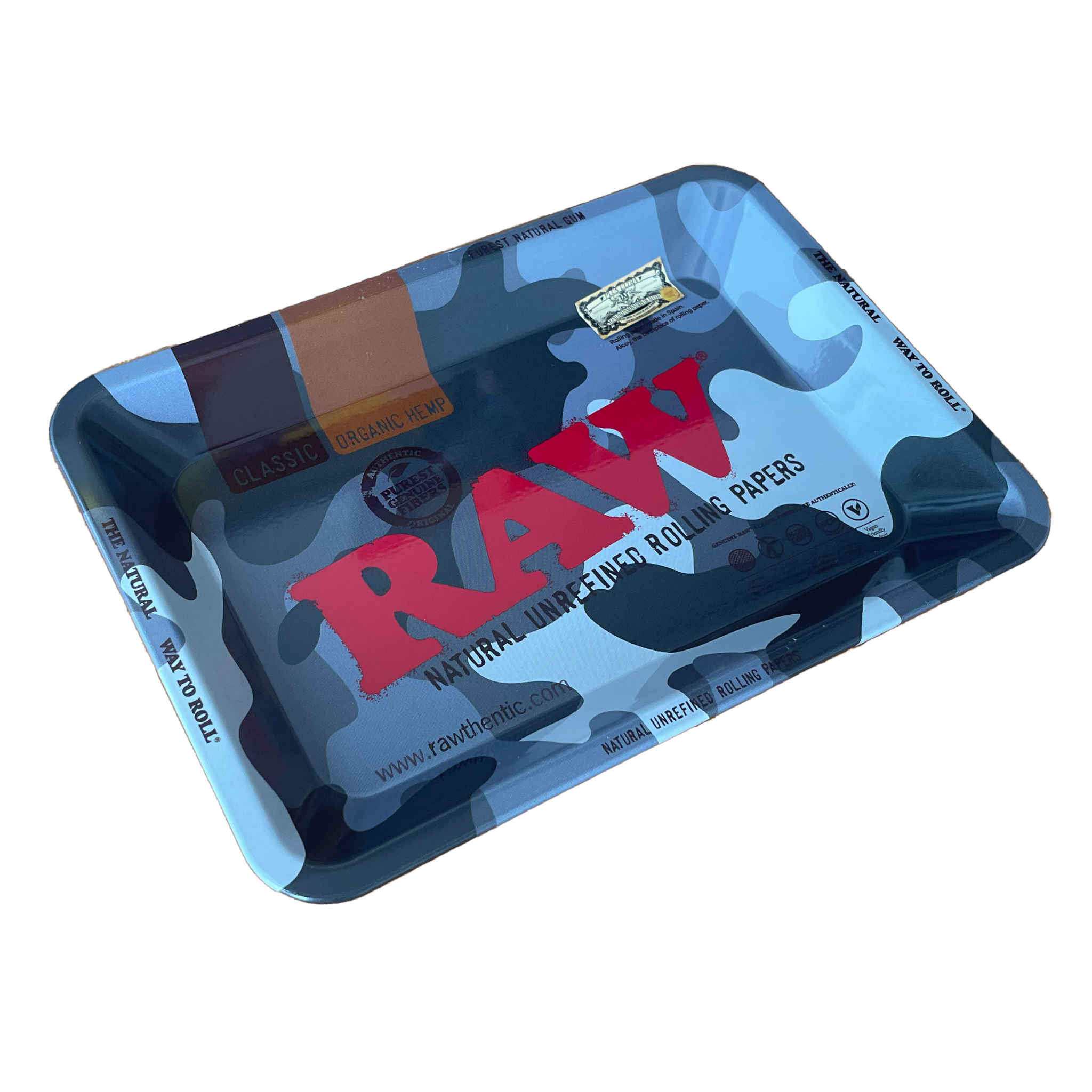 RAW Rolling Tray Drehunterlage Metall Mini, Camuflage, 12,5 x 18cm