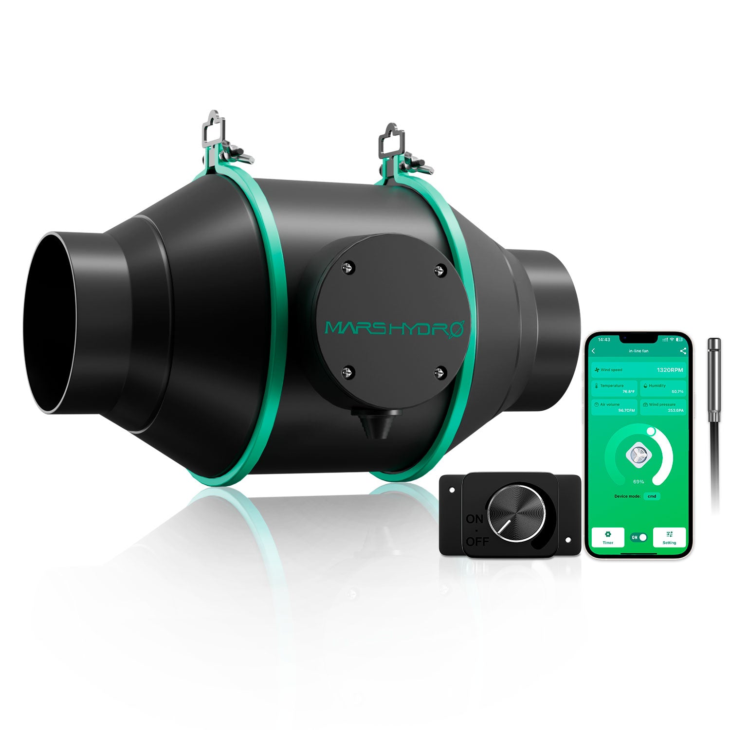 Mars Hydro iFresh 4″ | Ø100mm Smart Inline-Rohrventilator