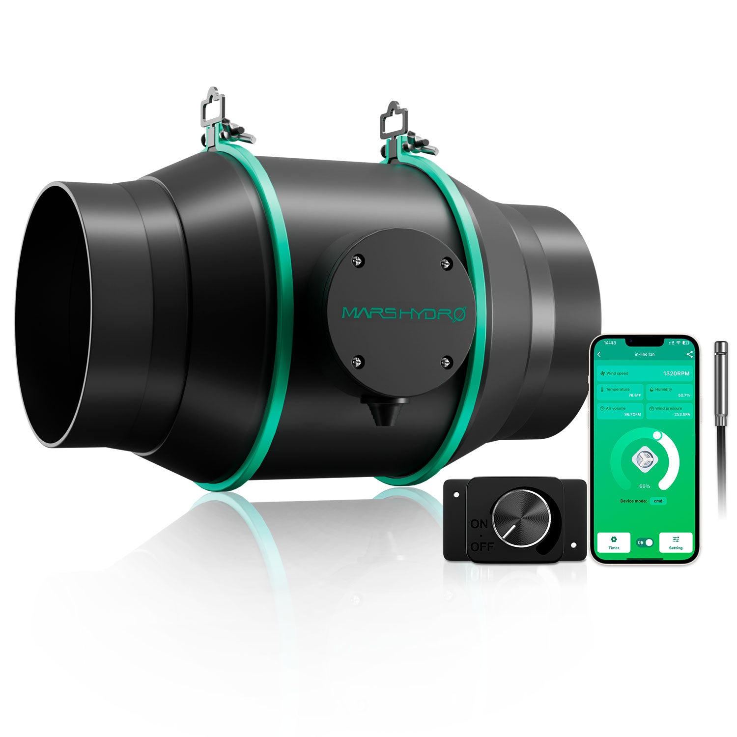 Mars Hydro iFresh 6″ | Ø150mm Smart Inline-Rohrventilator