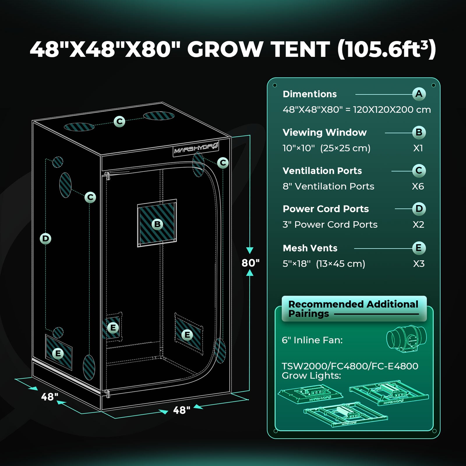Mars Hydro | Growbox | 120x120x200cm