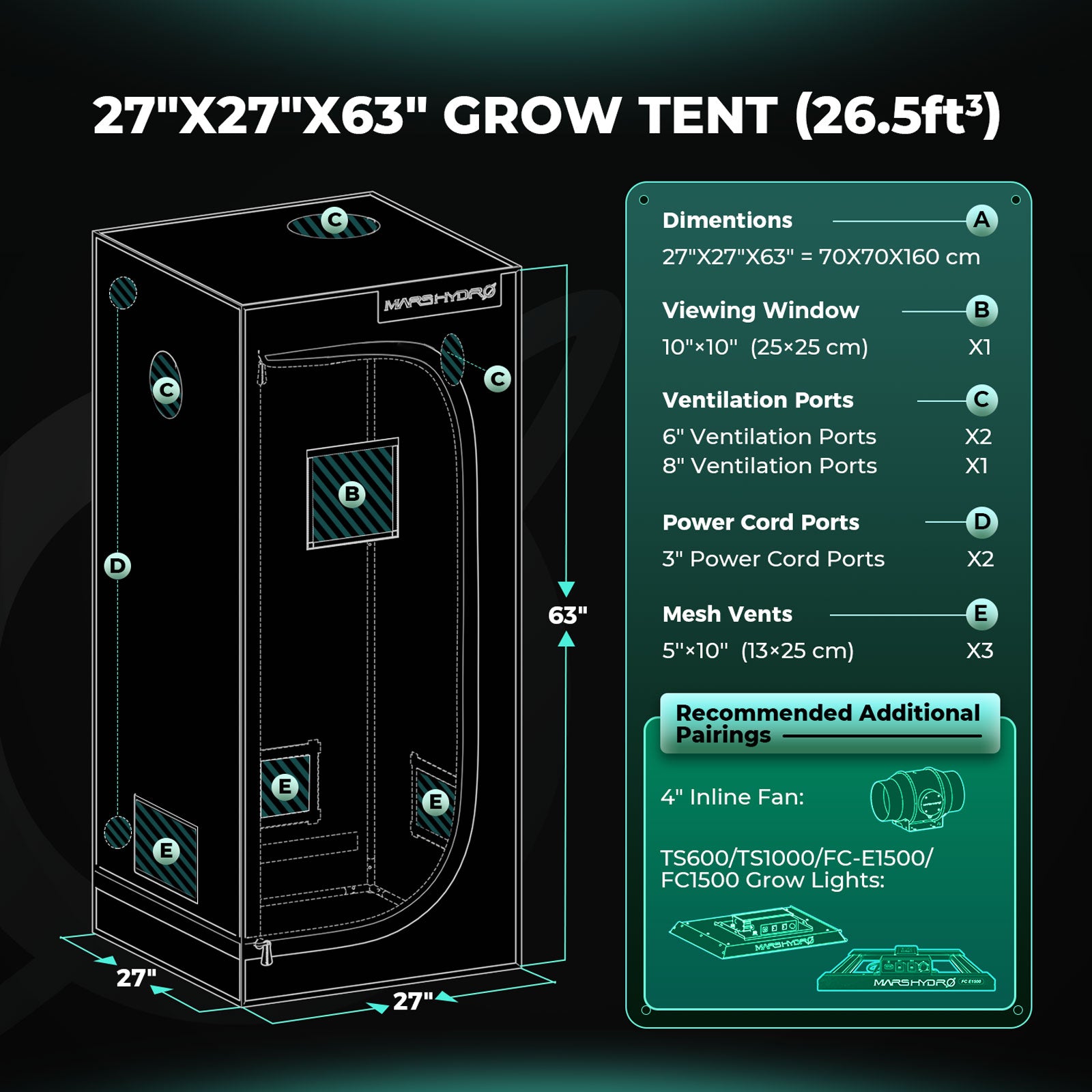 Mars Hydro | Growbox | 70×70×160cm