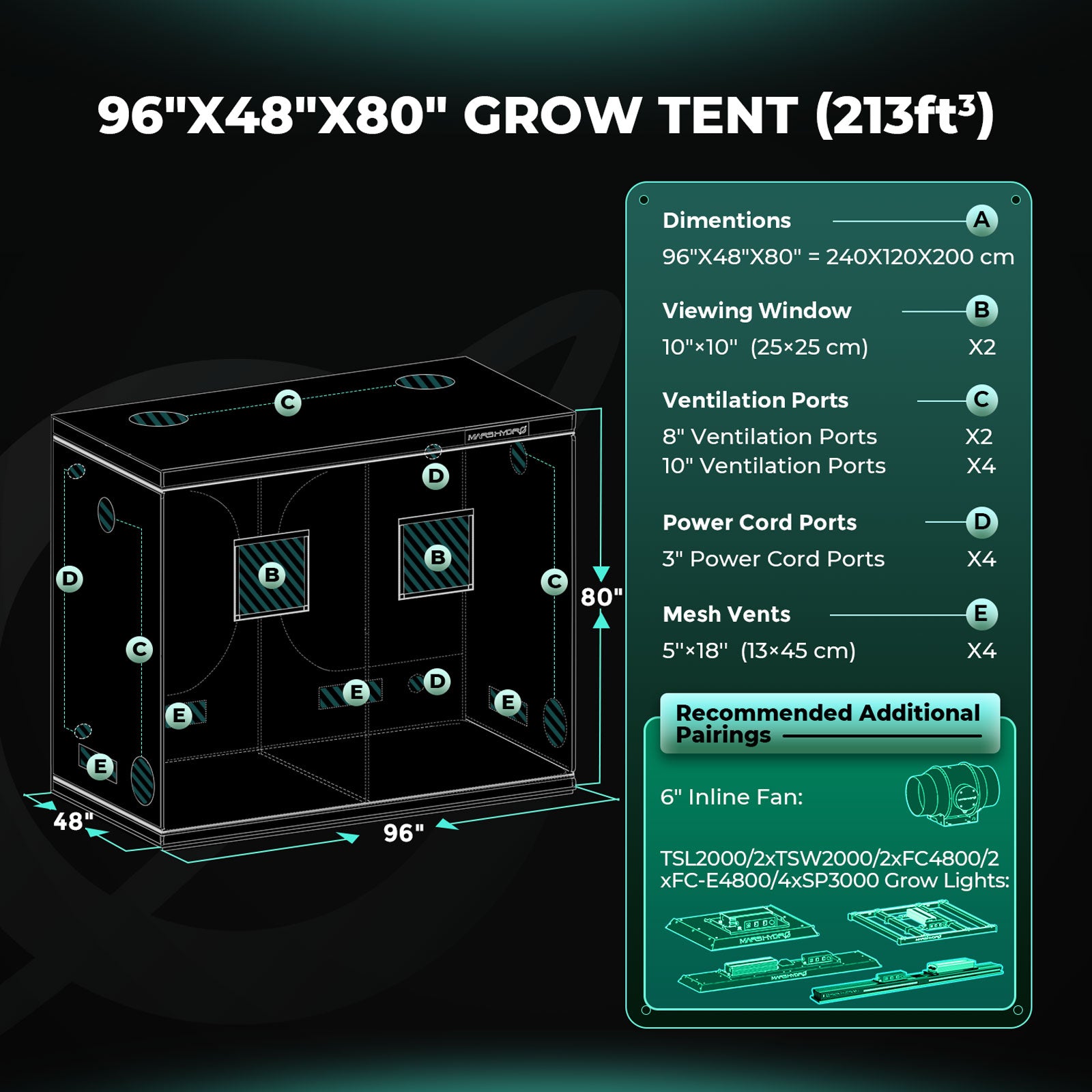 Mars Hydro | Growbox | 240x120x200cm