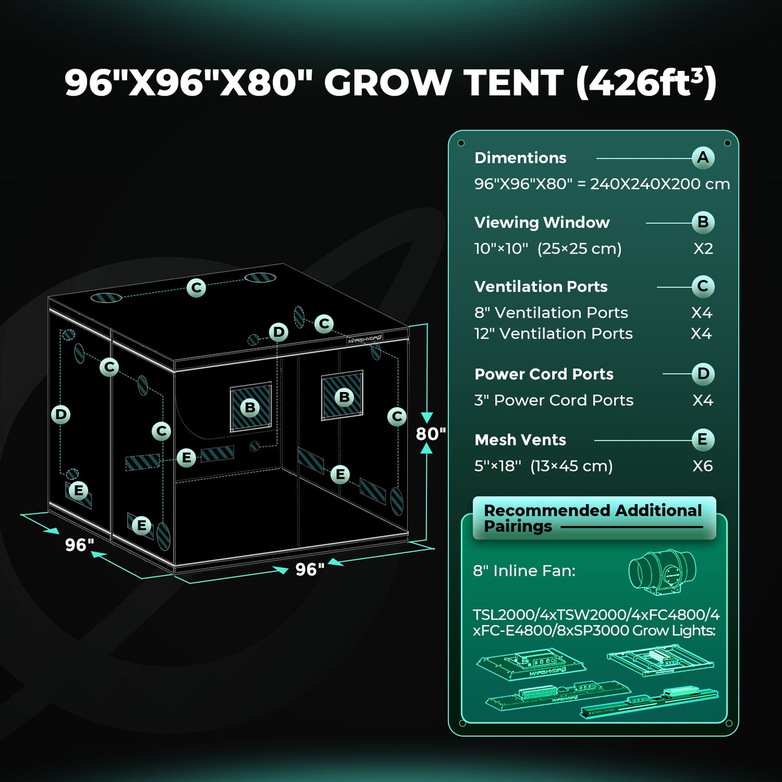 Mars Hydro | Growbox | 240x240x200cm