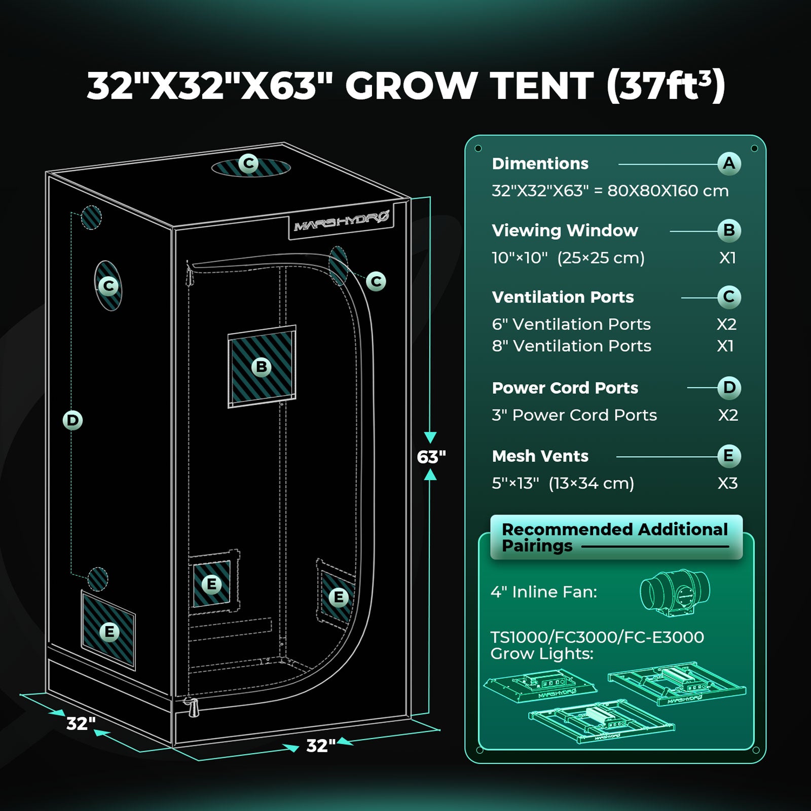 Mars Hydro | Growbox | 80×80×160cm