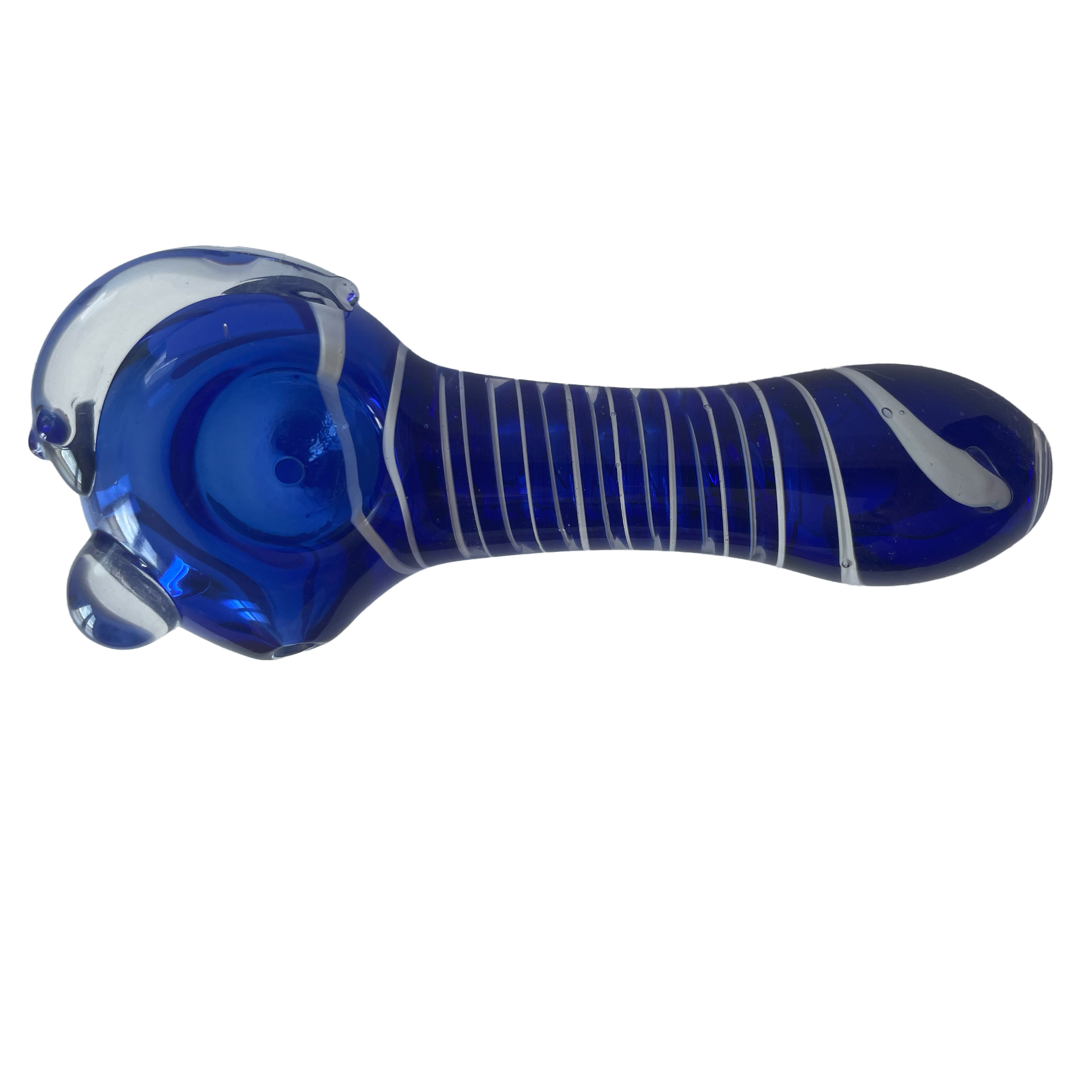 Glaspfeife Blau - 13cm - mit Kickloch