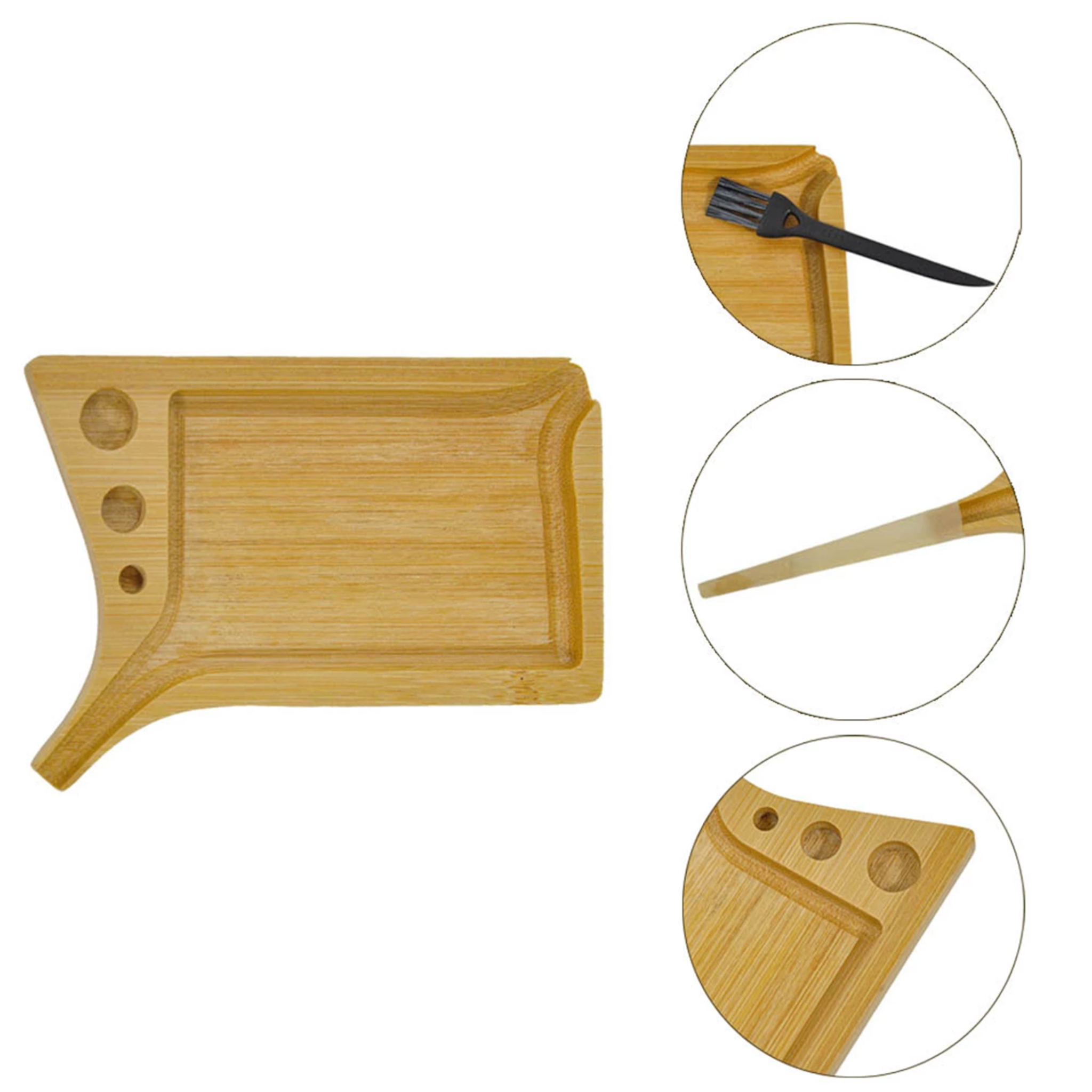 Bambus Holz Rolling Trey | Drehunterlage mit Cone Ansatz
